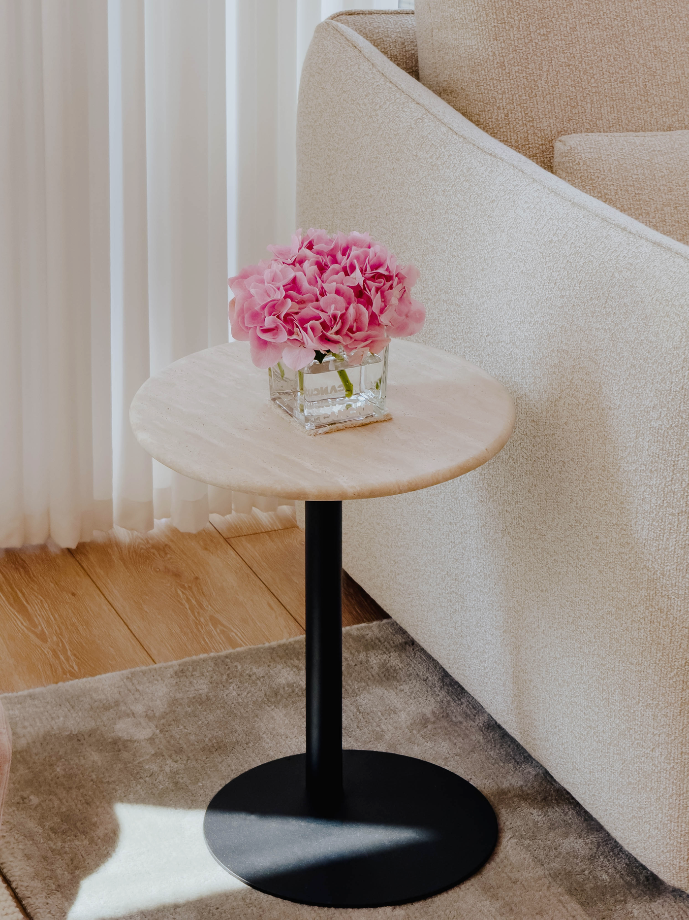 Freya Natural Travertine Side Table