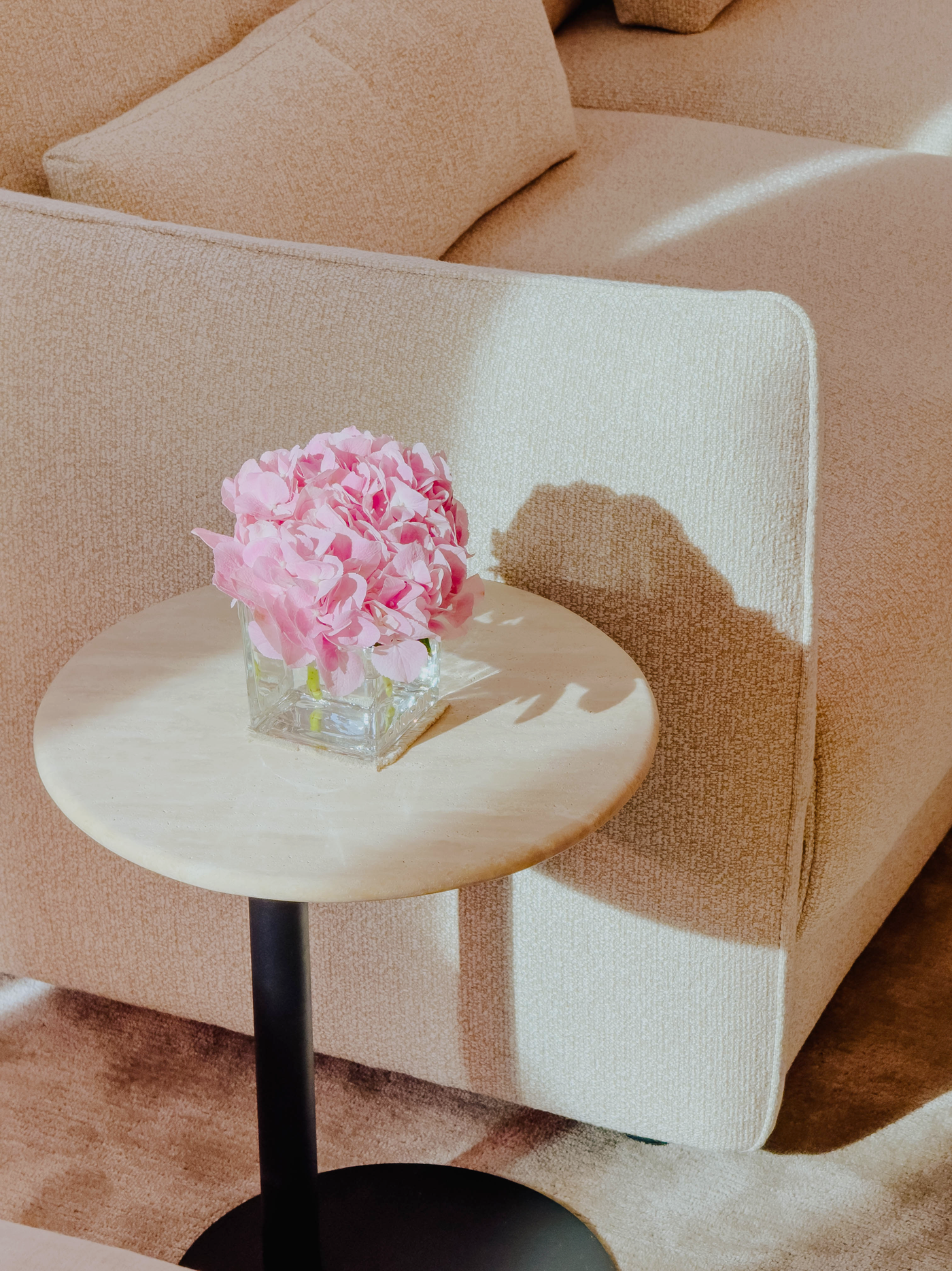 Freya Natural Travertine Side Table