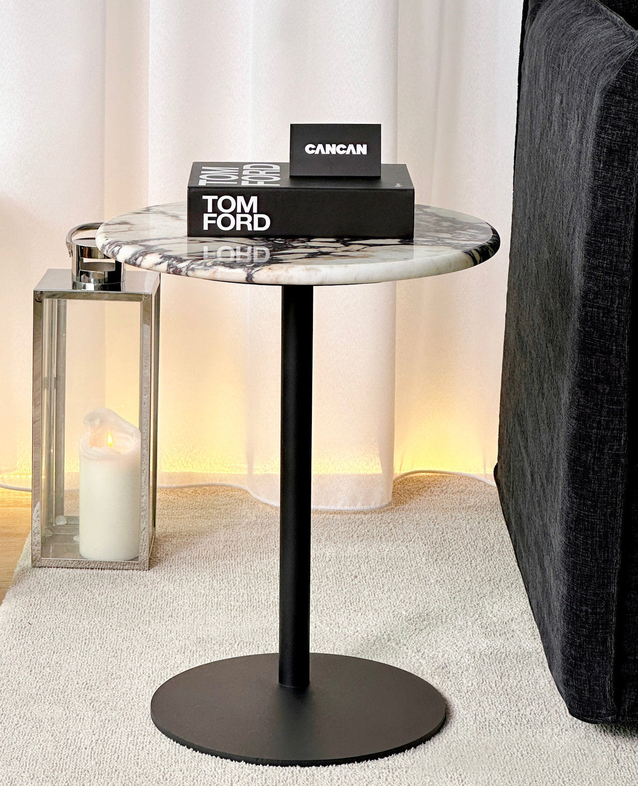 [NEW] FREYA NATURAL MARBLE SIDE TABLE