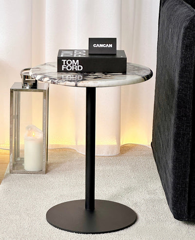 [NEW] FREYA NATURAL MARBLE SIDE TABLE