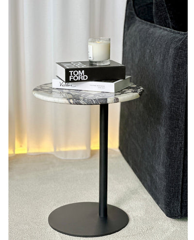 [NEW] FREYA NATURAL MARBLE SIDE TABLE
