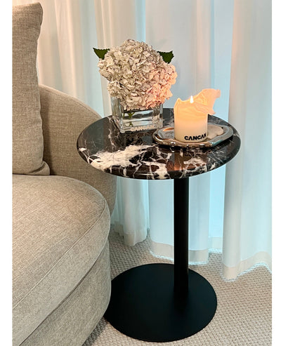 [NEW] FREYA NATURAL MARBLE SIDE TABLE