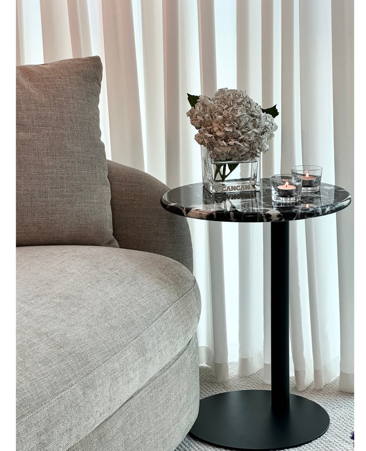 [NEW] FREYA NATURAL MARBLE SIDE TABLE