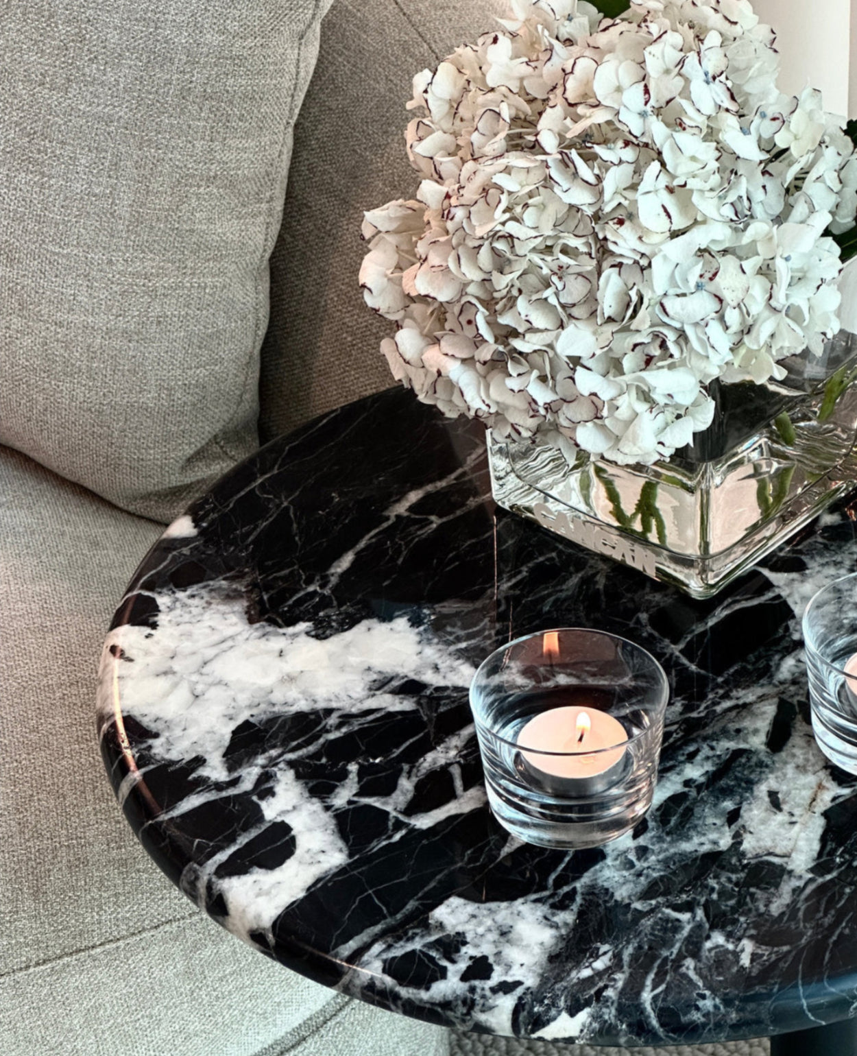 FREYA NATURAL MARBLE SIDE TABLE