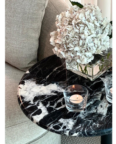 [NEW] FREYA NATURAL MARBLE SIDE TABLE