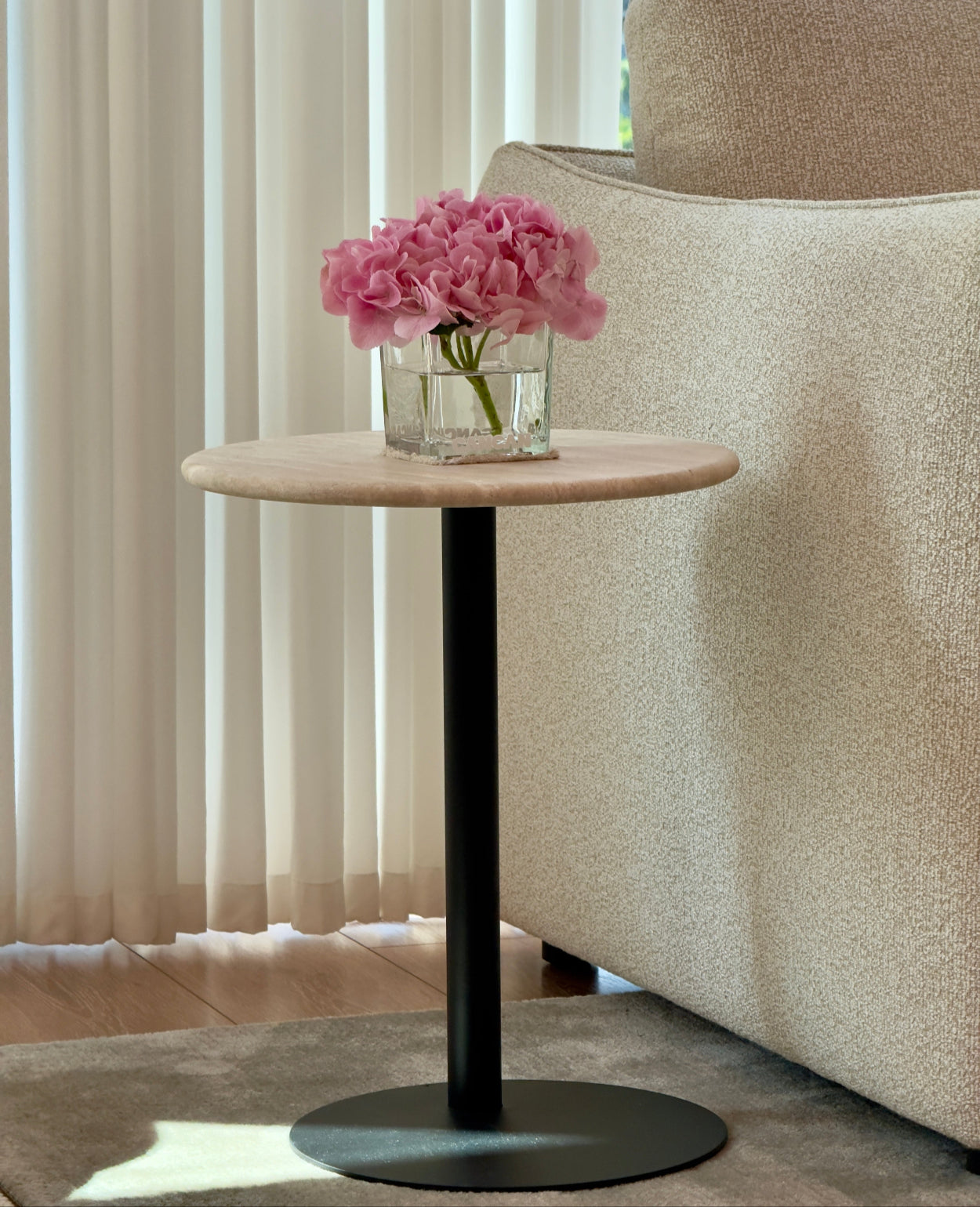 Freya Natural Travertine Side Table