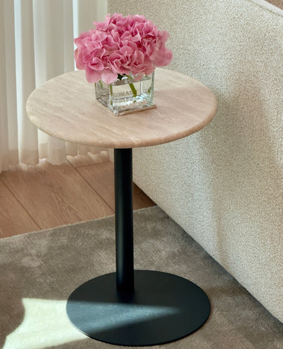 Freya Natural Travertine Side Table