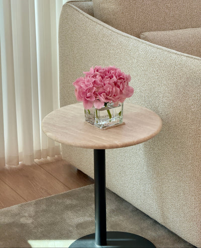 Freya Natural Travertine Side Table