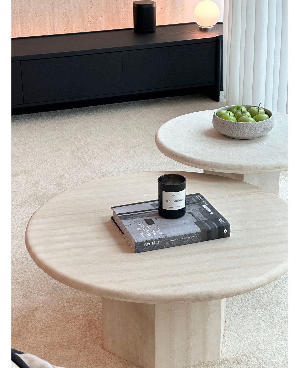 [NEW] Gabrielle & Paloma Travertine Coffee Table - Nesting Pair