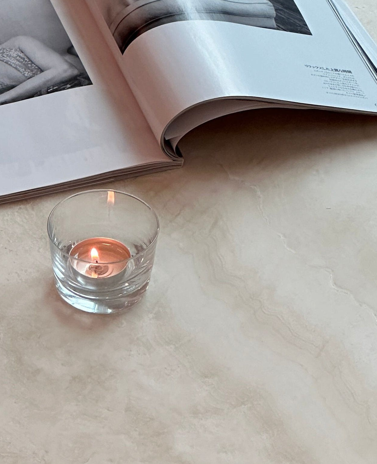Gabrielle Travertine Round Coffee Table - Partially Filled