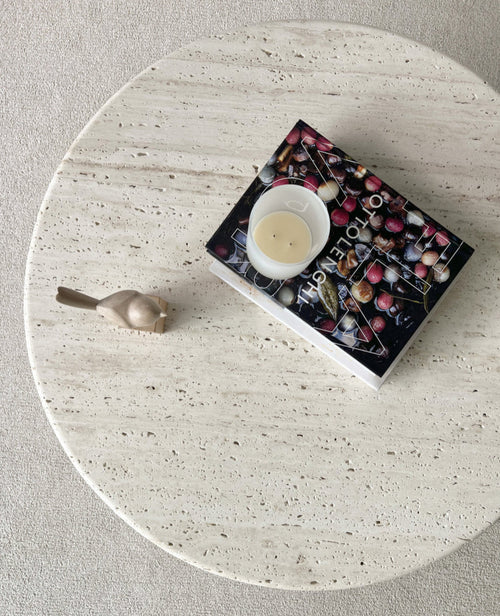 Gabrielle Travertine Round Coffee Table - Unfilled