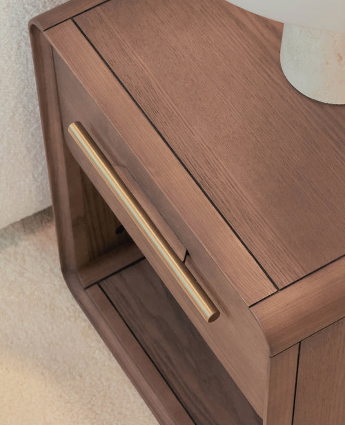 Gallie Side Table – Smart Storage for Small Spaces - Walnut