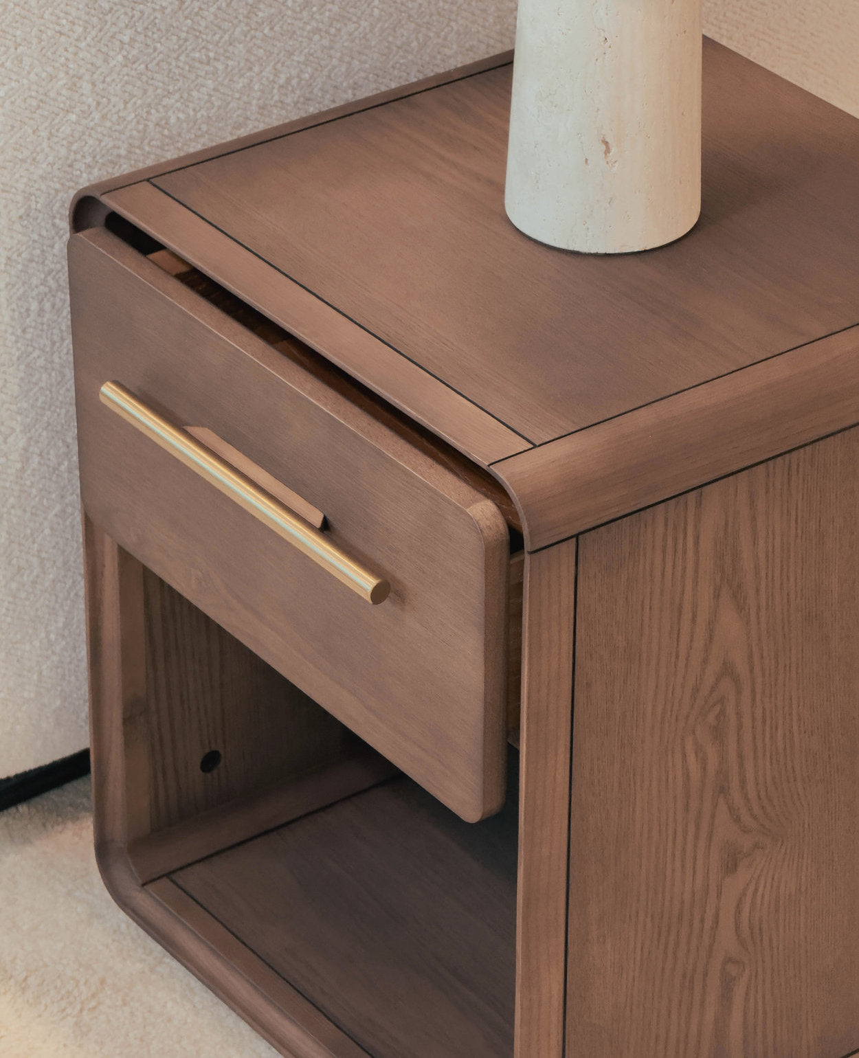 Gallie Side Table – Smart Storage for Small Spaces - Walnut