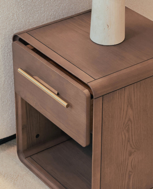 Gallie Side Table – Smart Storage for Small Spaces - Walnut