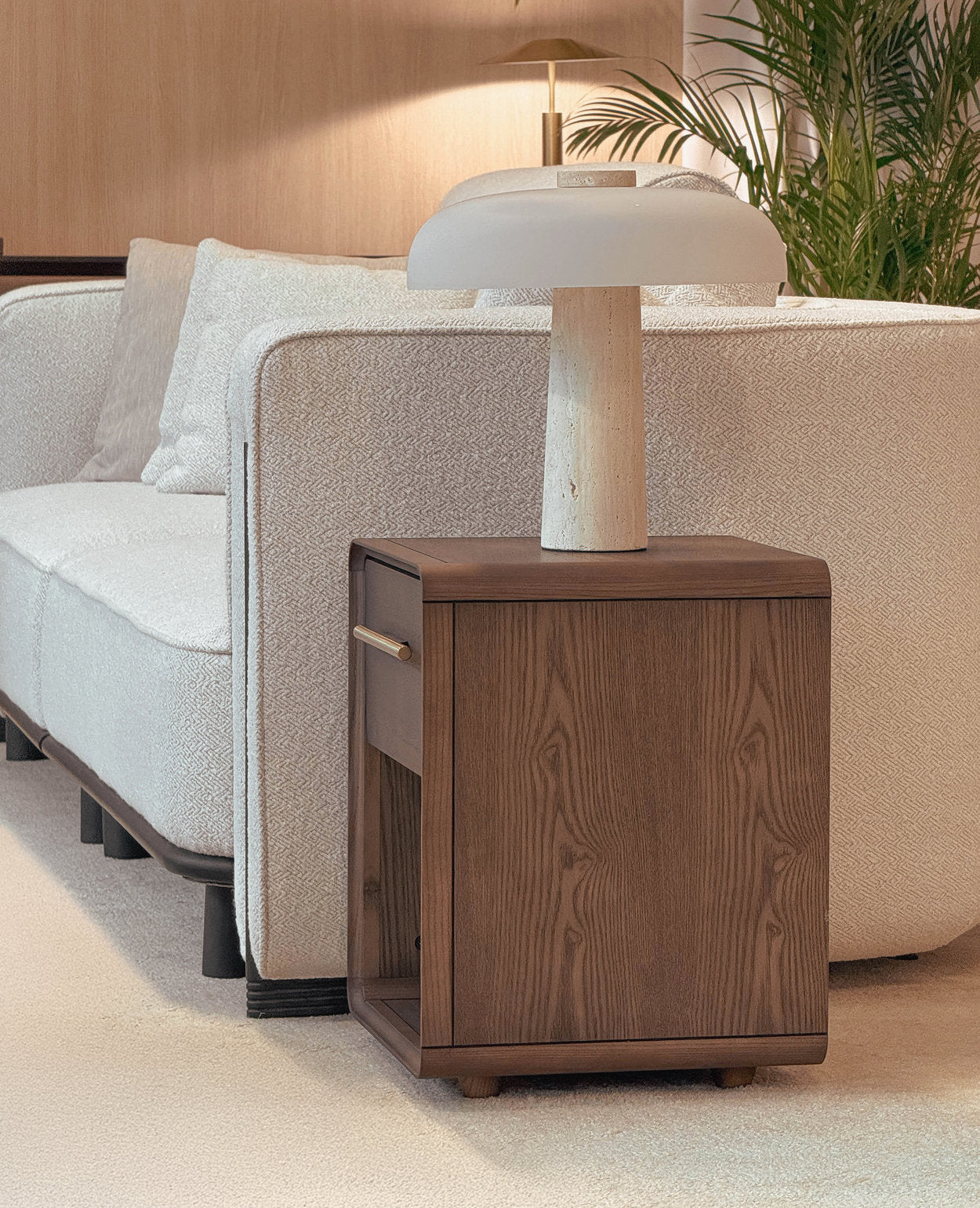Gallie Side Table – Smart Storage for Small Spaces - Walnut