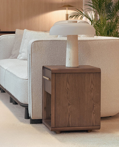 Gallie Side Table – Smart Storage for Small Spaces - Walnut