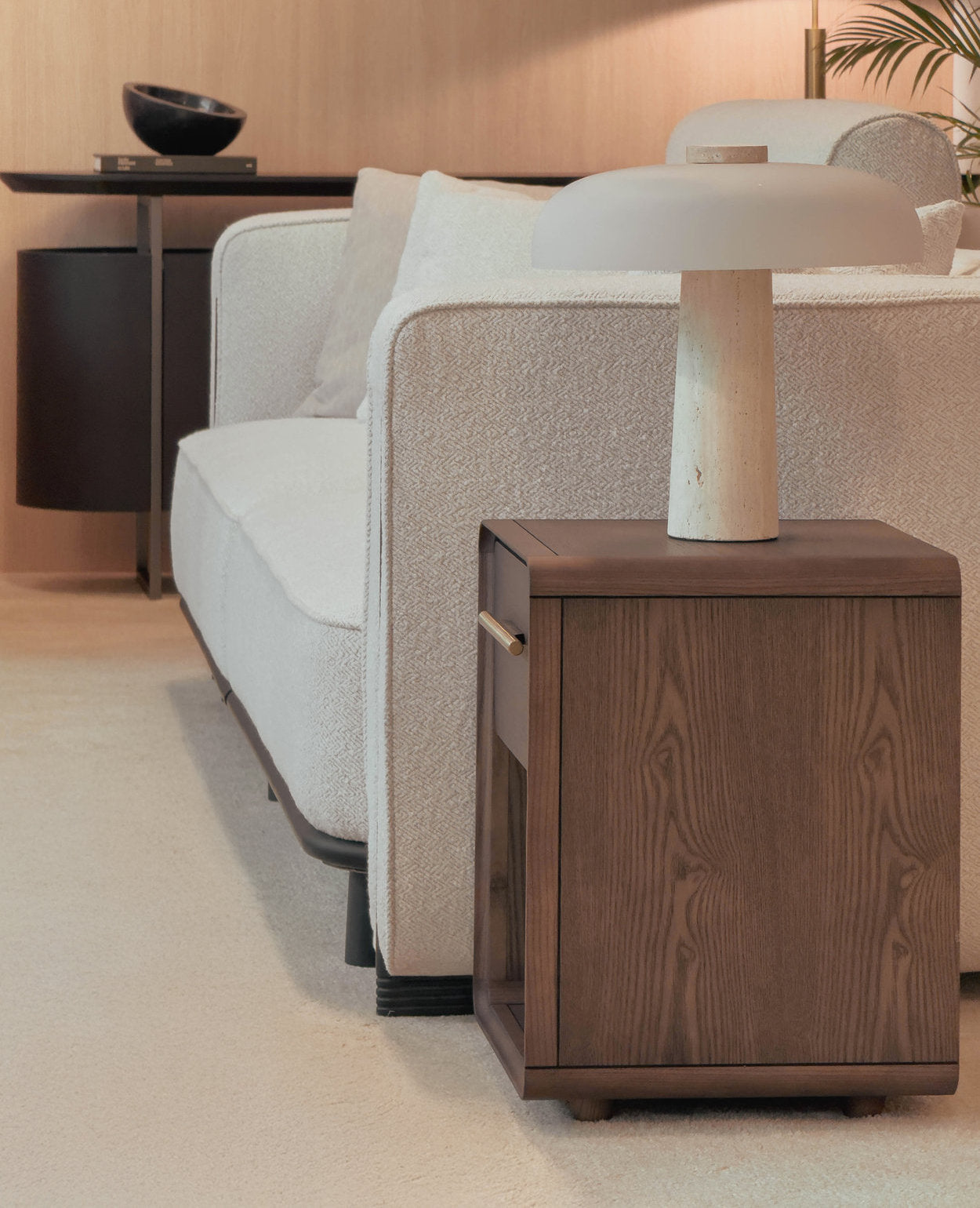 Gallie Side Table – Smart Storage for Small Spaces - Walnut