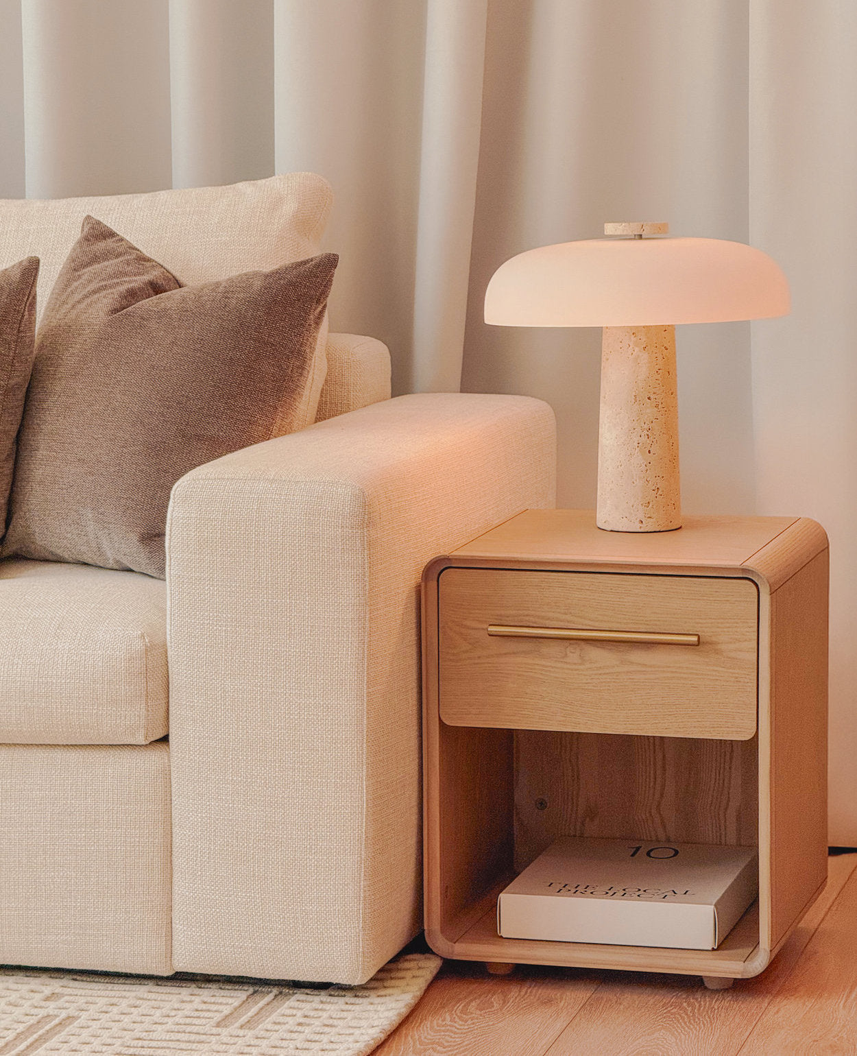 Gallie Side Table – Smart Storage for Small Spaces - Whitewash