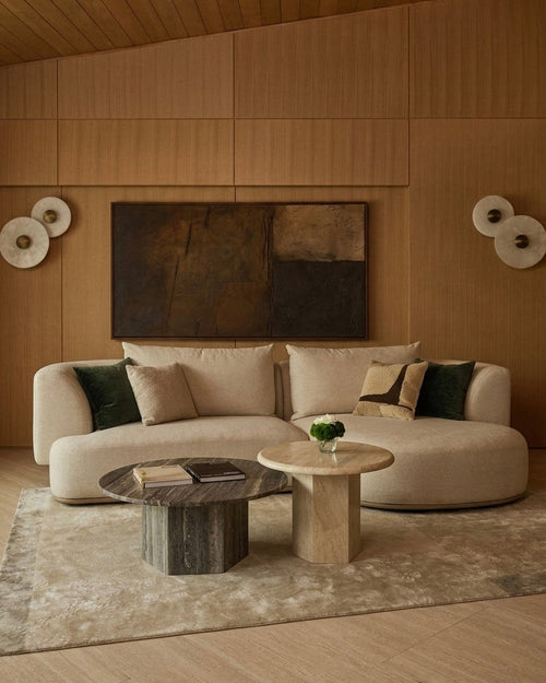 Rivoli Round Coffee Table - Silver Travertine