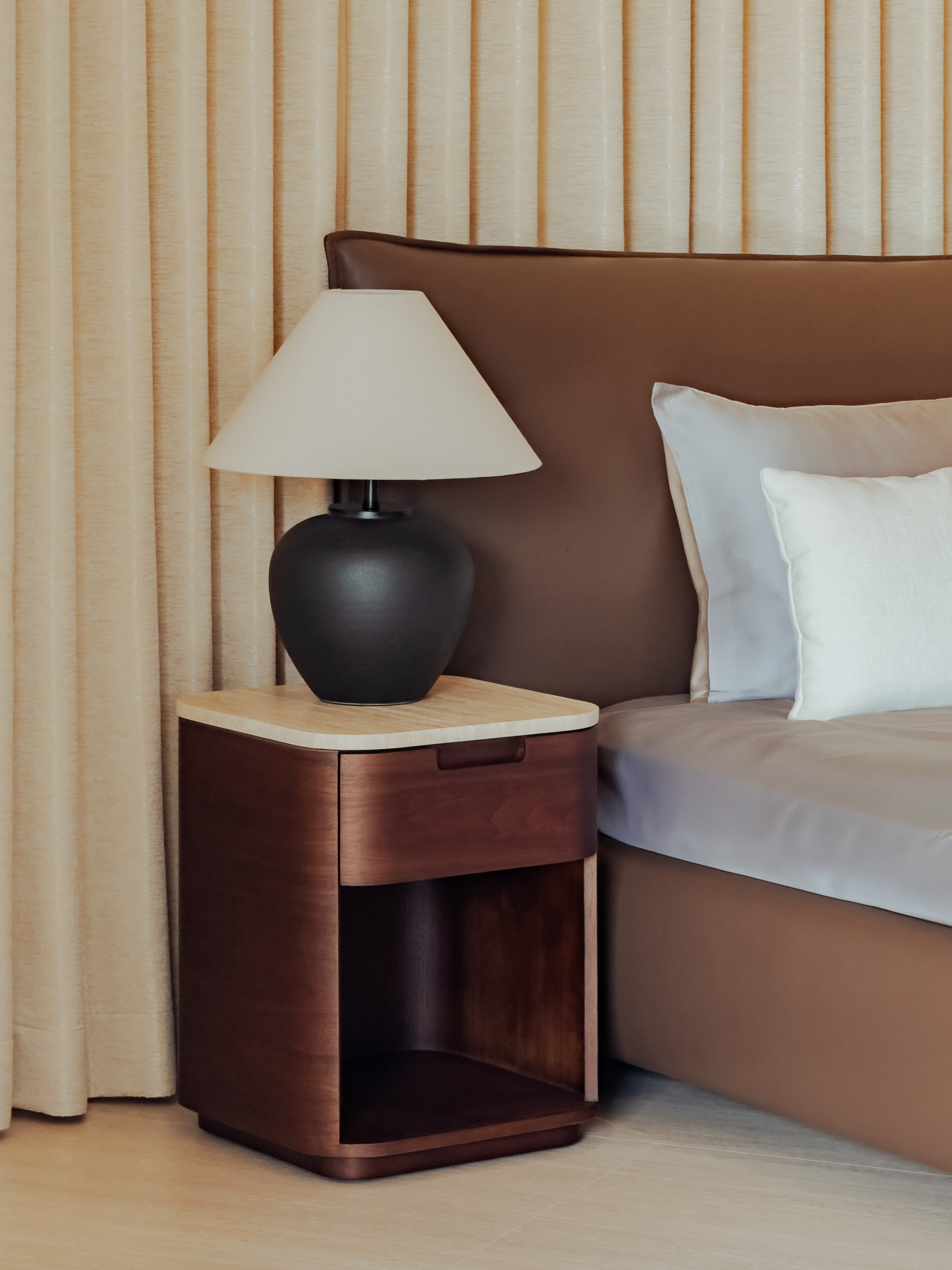 Tristen Bed Frame (Burnt Walnut)