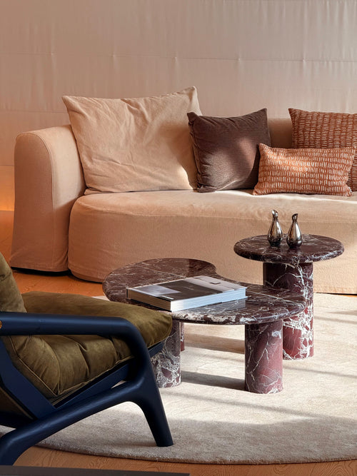 Vesper Marble Coffee Table Set in Rosso Levanto