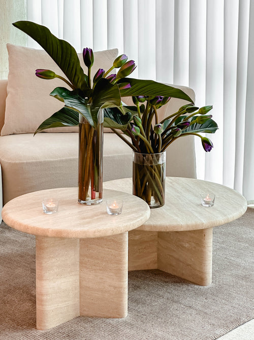 Flair Travertine Coffee Table - Nesting Pair