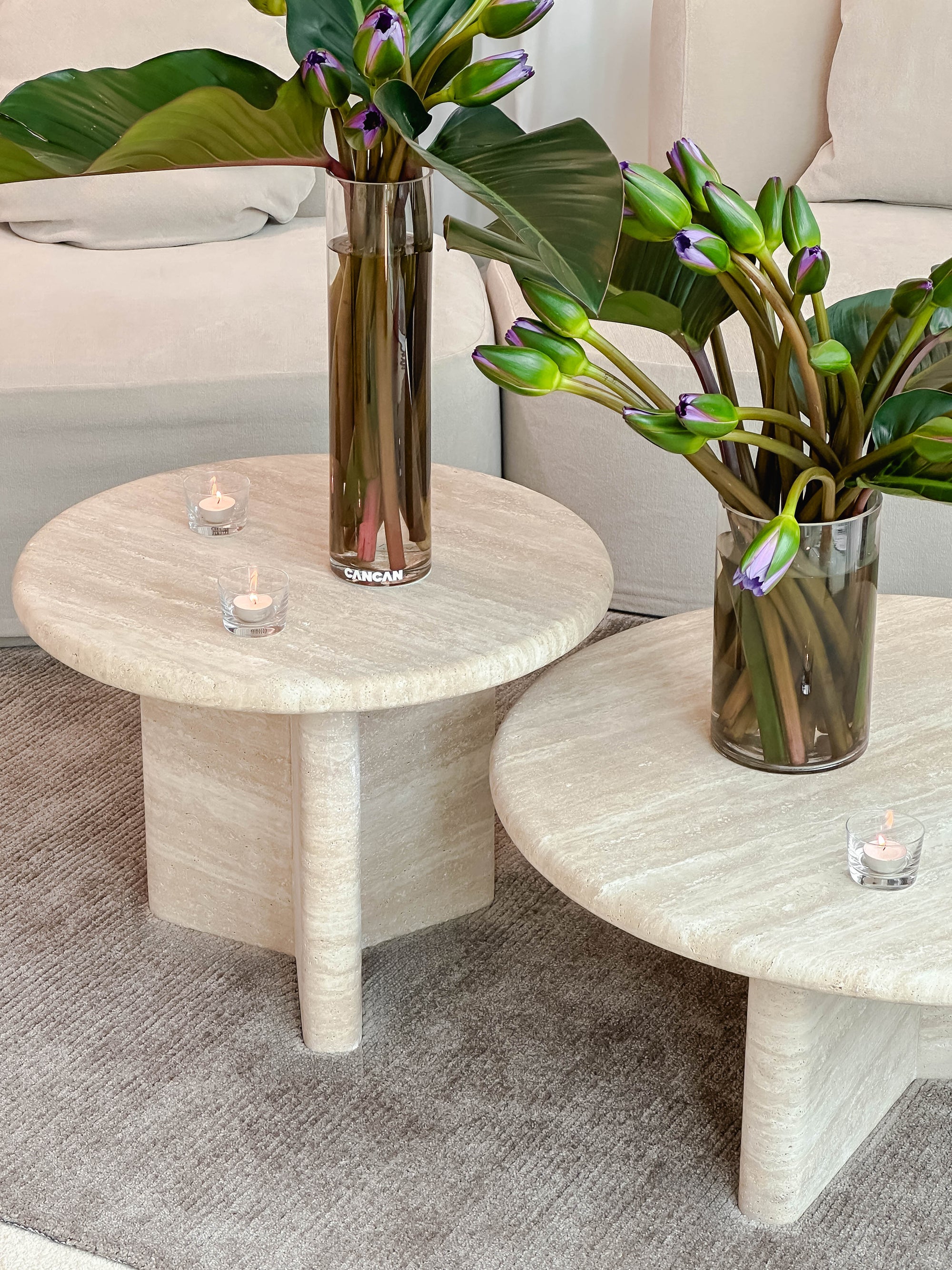 Flair Travertine Coffee Table - Nesting Pair