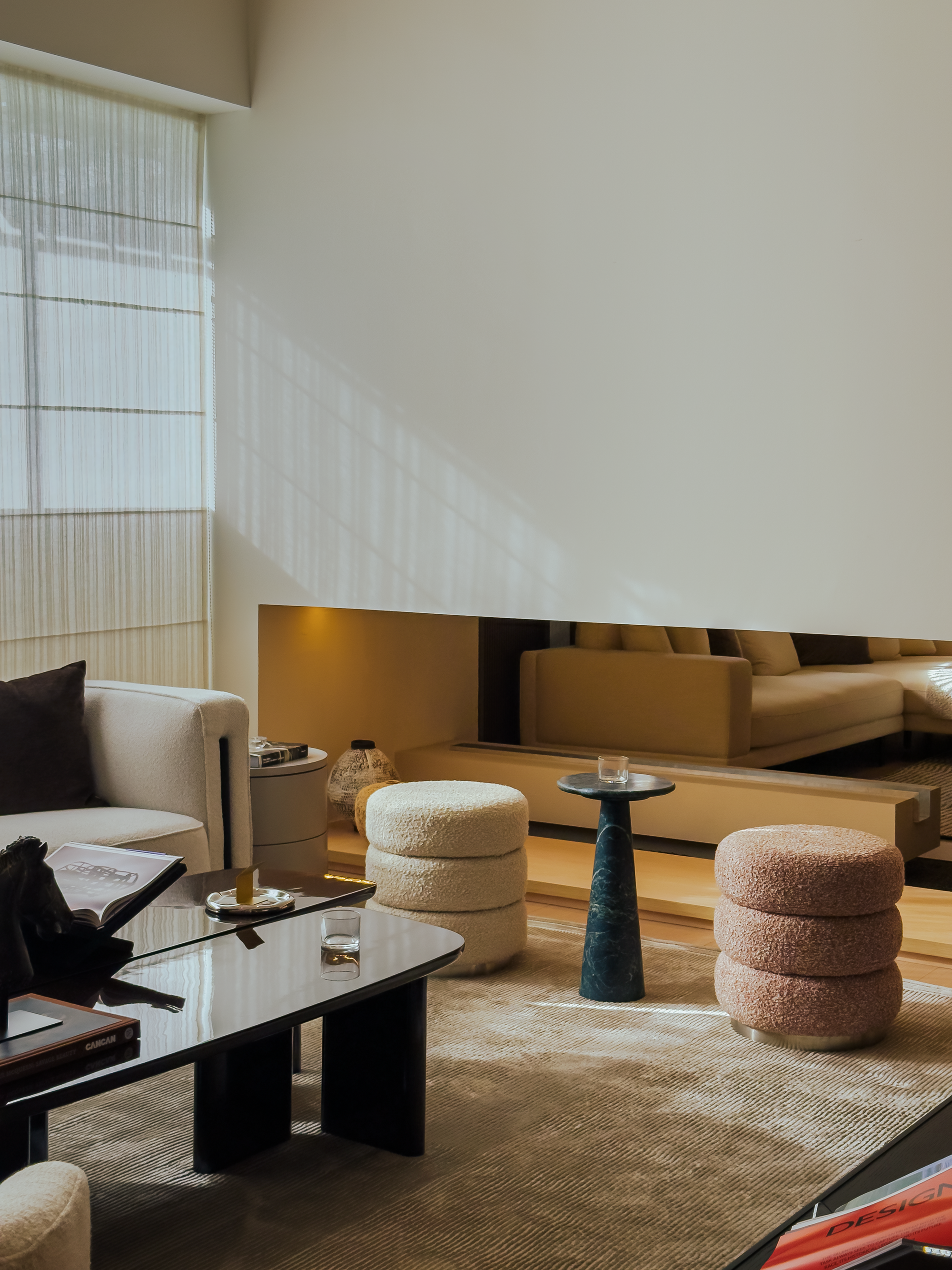 Modern living room with stylish furniture and decor