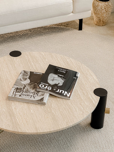 [NEW] Mayfair Round Travertine Coffee Table