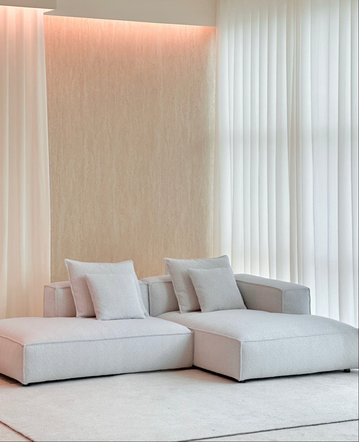 Hara Arm Double Chaise Sofa