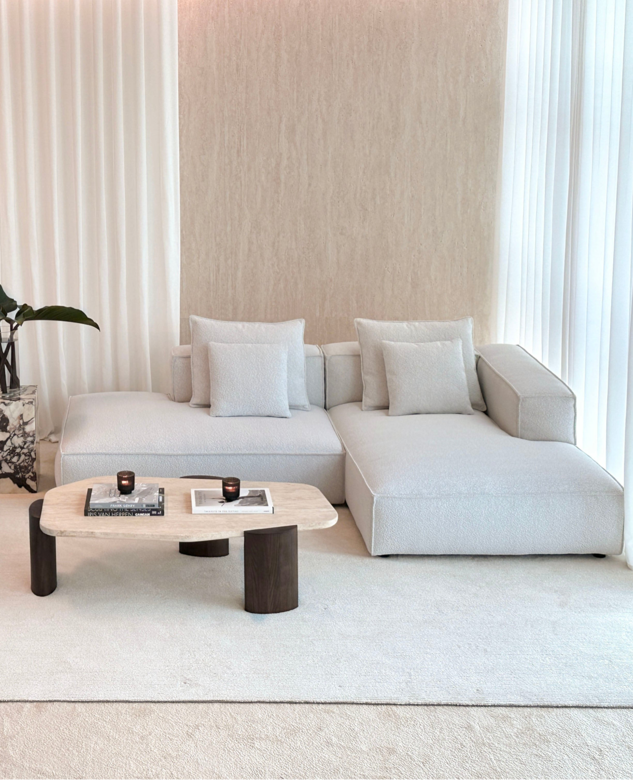 Hara Arm Double Chaise Sofa