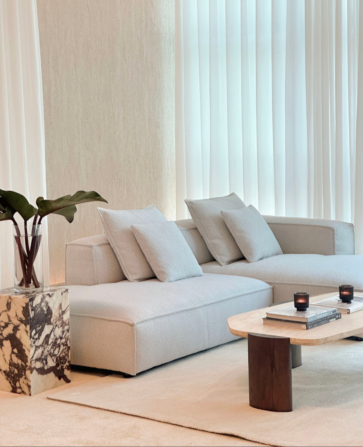 Hara Arm Double Chaise Sofa