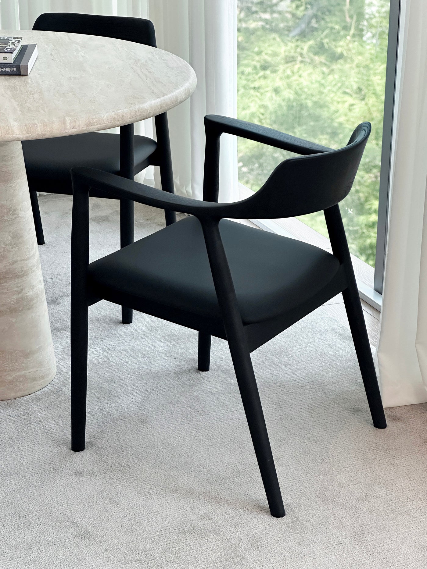 Danielle Solid Wood Dining Chair (Black Frame)