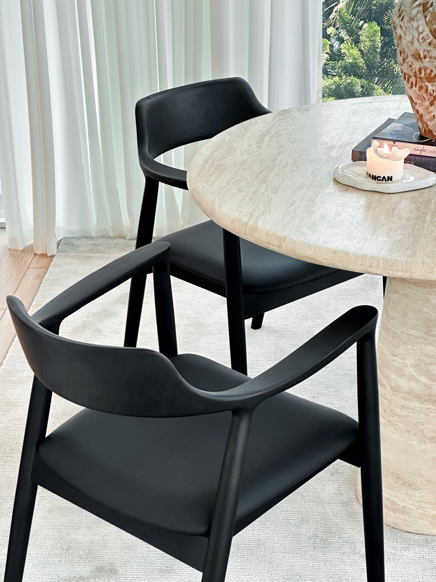 Danielle Solid Wood Dining Chair (Black Frame)