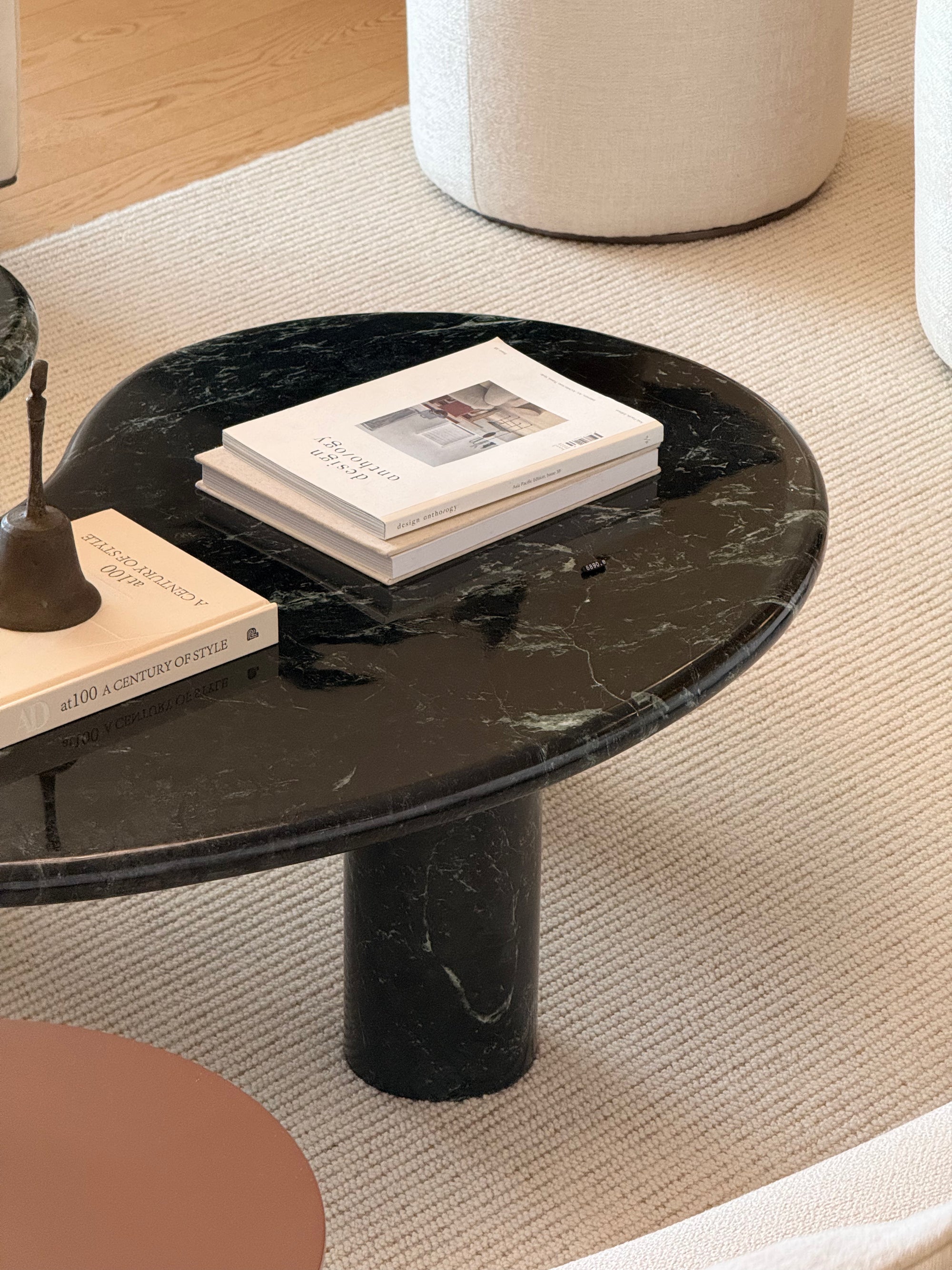 Vesper Marble Coffee Table Set in Italian Verde Alpi Marble