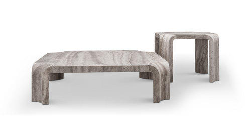Cascade Coffee Table - Silver Travertine