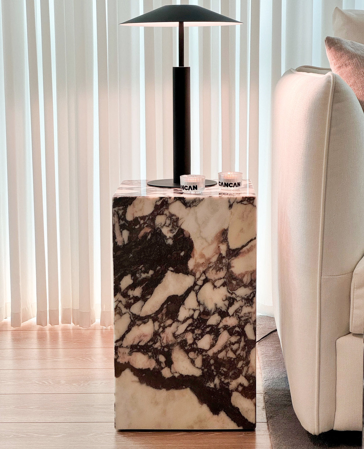 [NEW] Kado Natural Calacatta Viola Marble Side Table