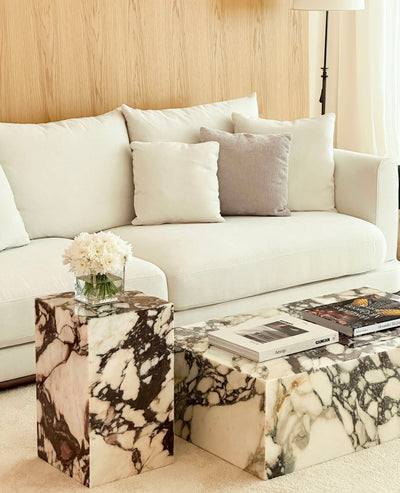 [NEW] Kado Natural Calacatta Viola Marble Side Table