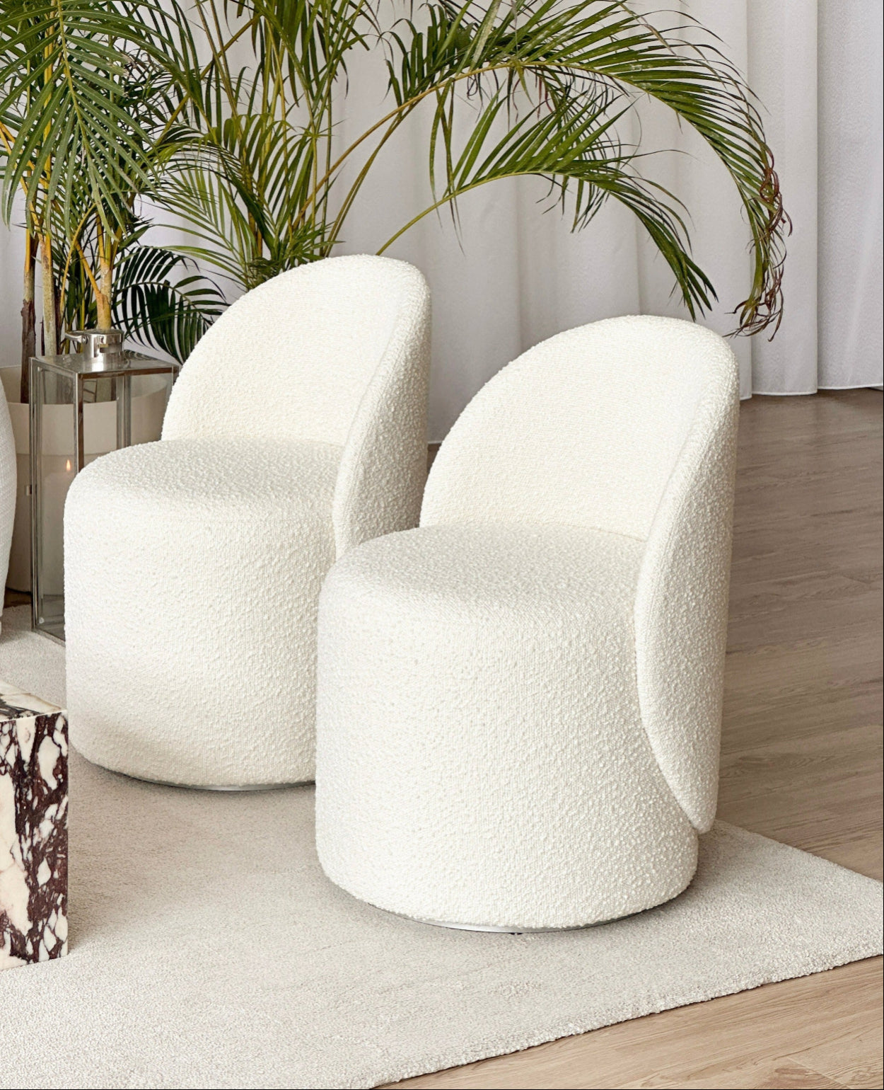 Kelly Swivel Boucle Chair
