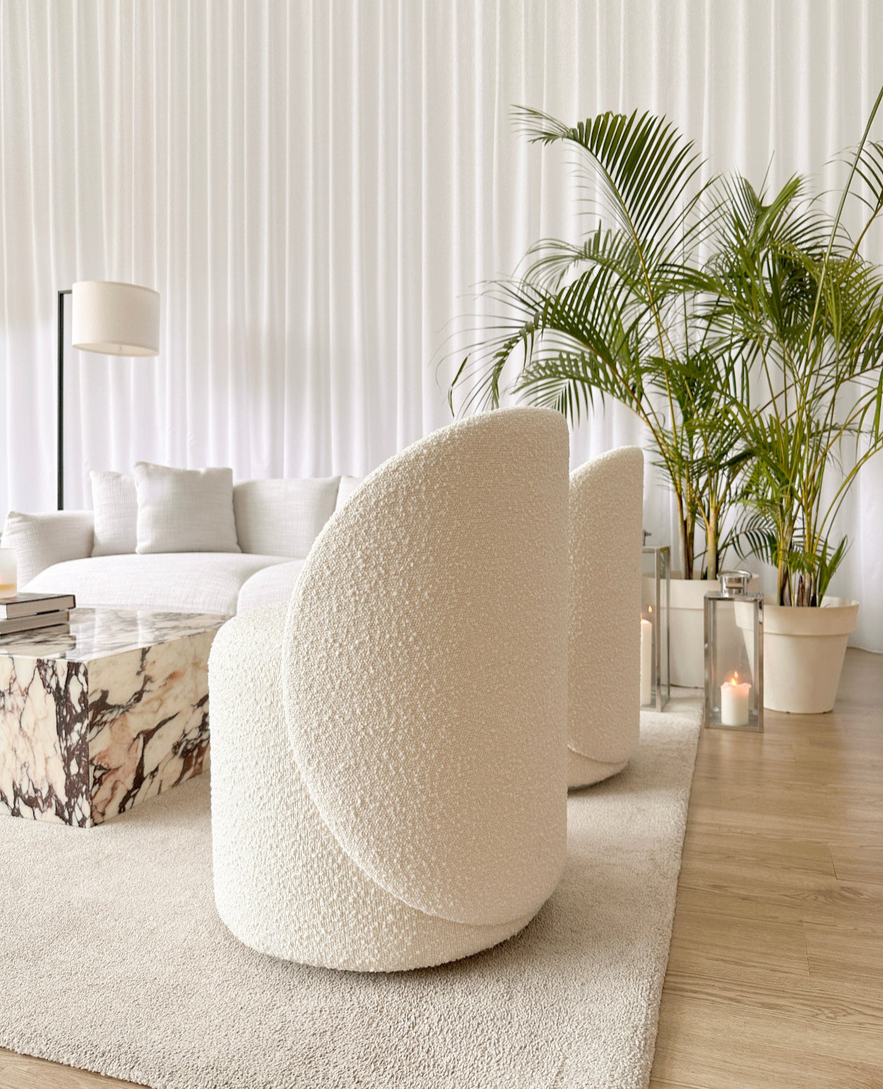 Kelly Swivel Boucle Chair