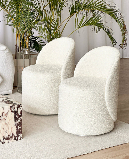 Kelly Swivel Boucle Chair