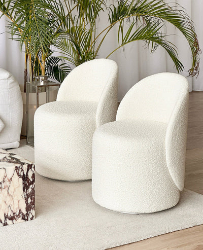 [NEW] Kelly Swivel Boucle Chair
