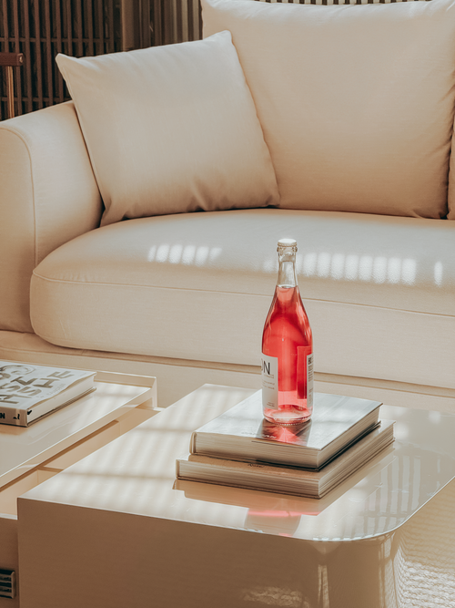 Kinsey Coffee Table – Silk Ivory Lacquer with Full Hidden Storage