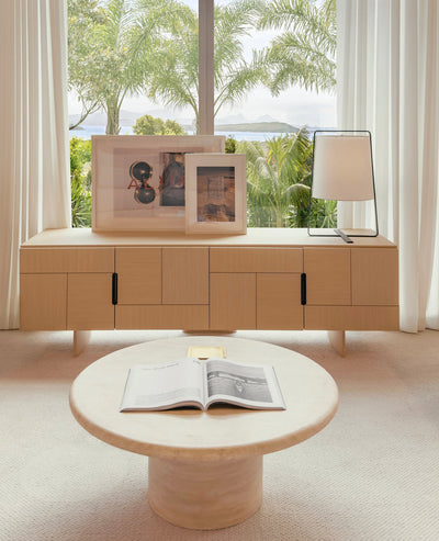 [NEW] Kloss Round Travertine Coffee Table
