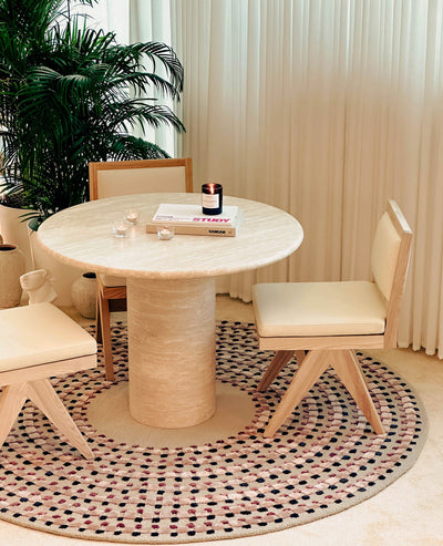 [NEW] Kloss Travertine Round Dining Table