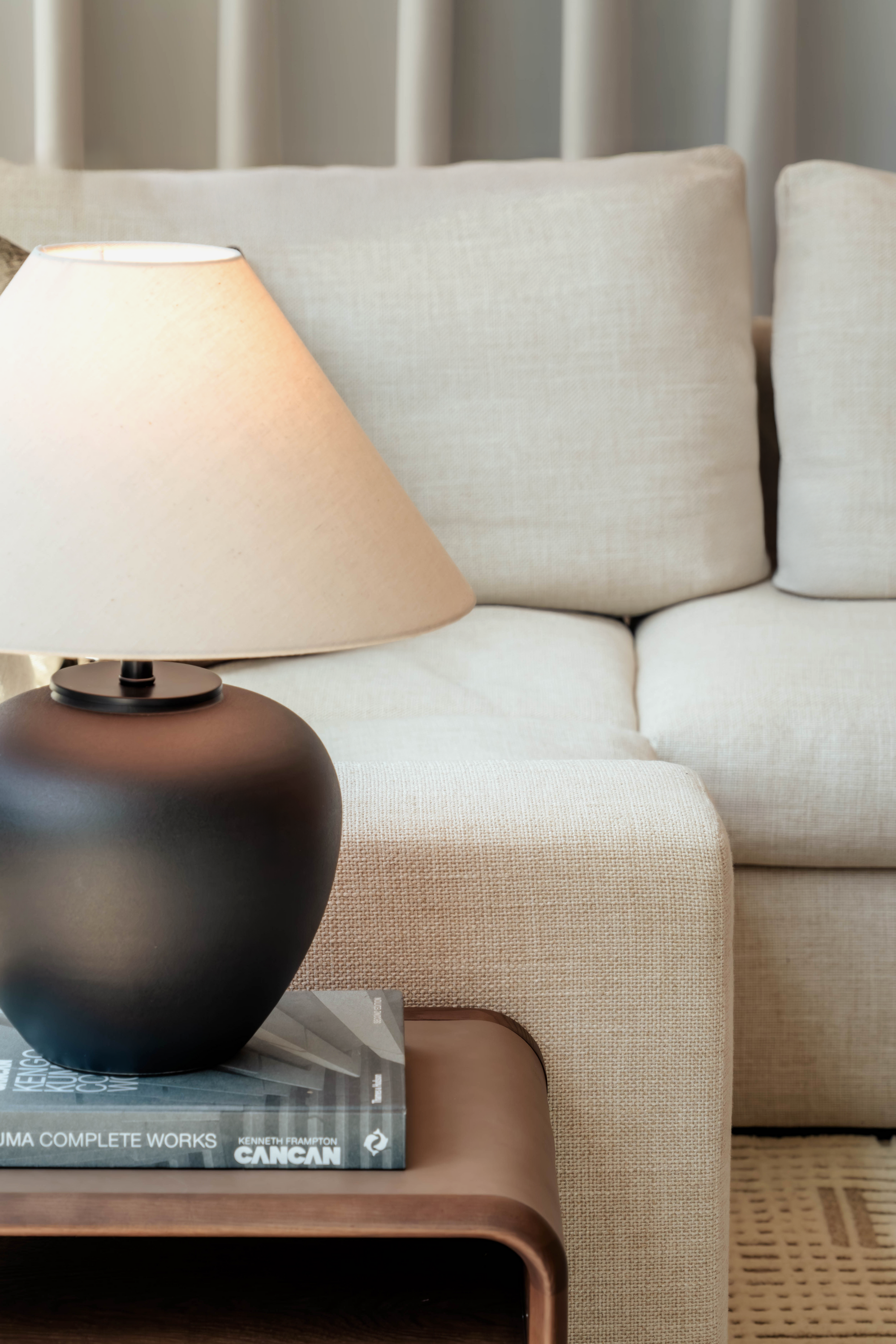 Knight Table Lamp – Matte Black Base with Fabric Shade