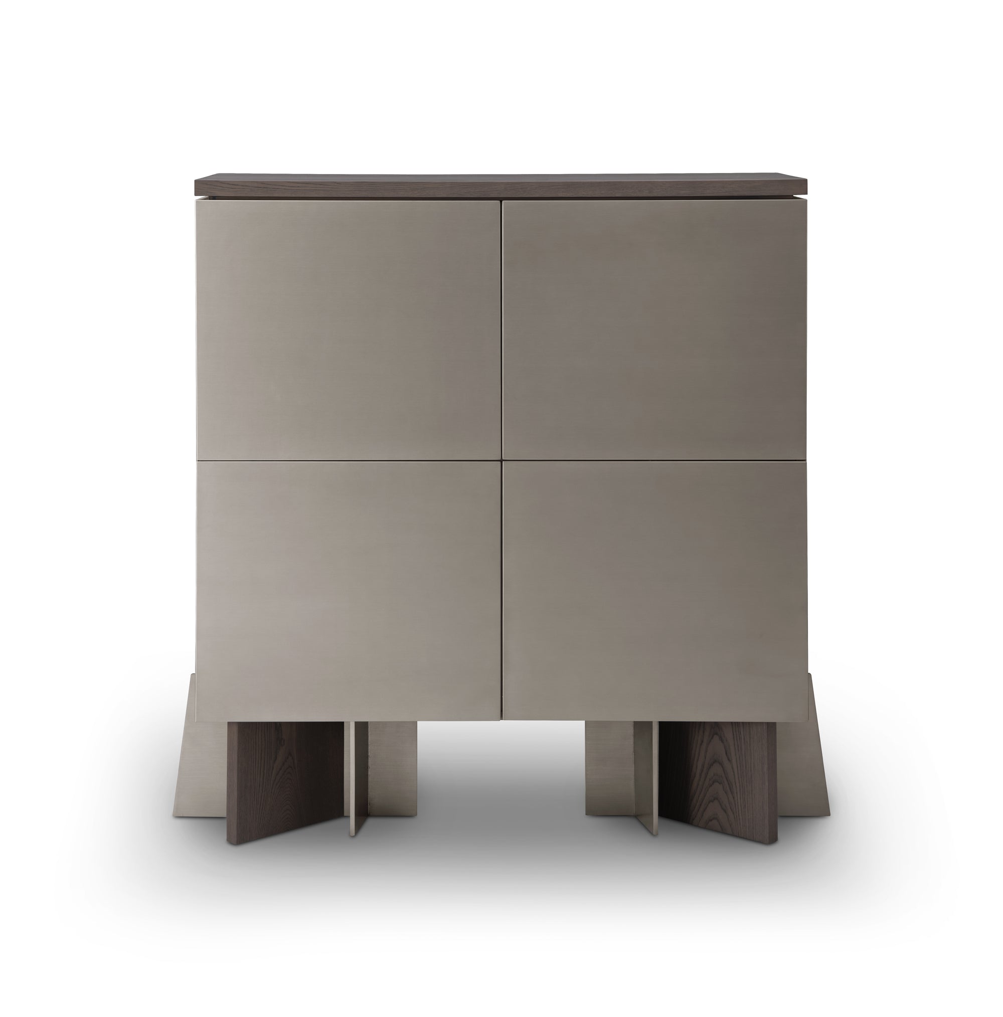 Lago Sideboard — Elm Wood & Brushed Stainless Steel