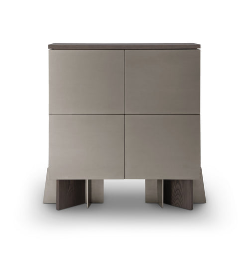 Lago Sideboard — Elm Wood & Brushed Stainless Steel
