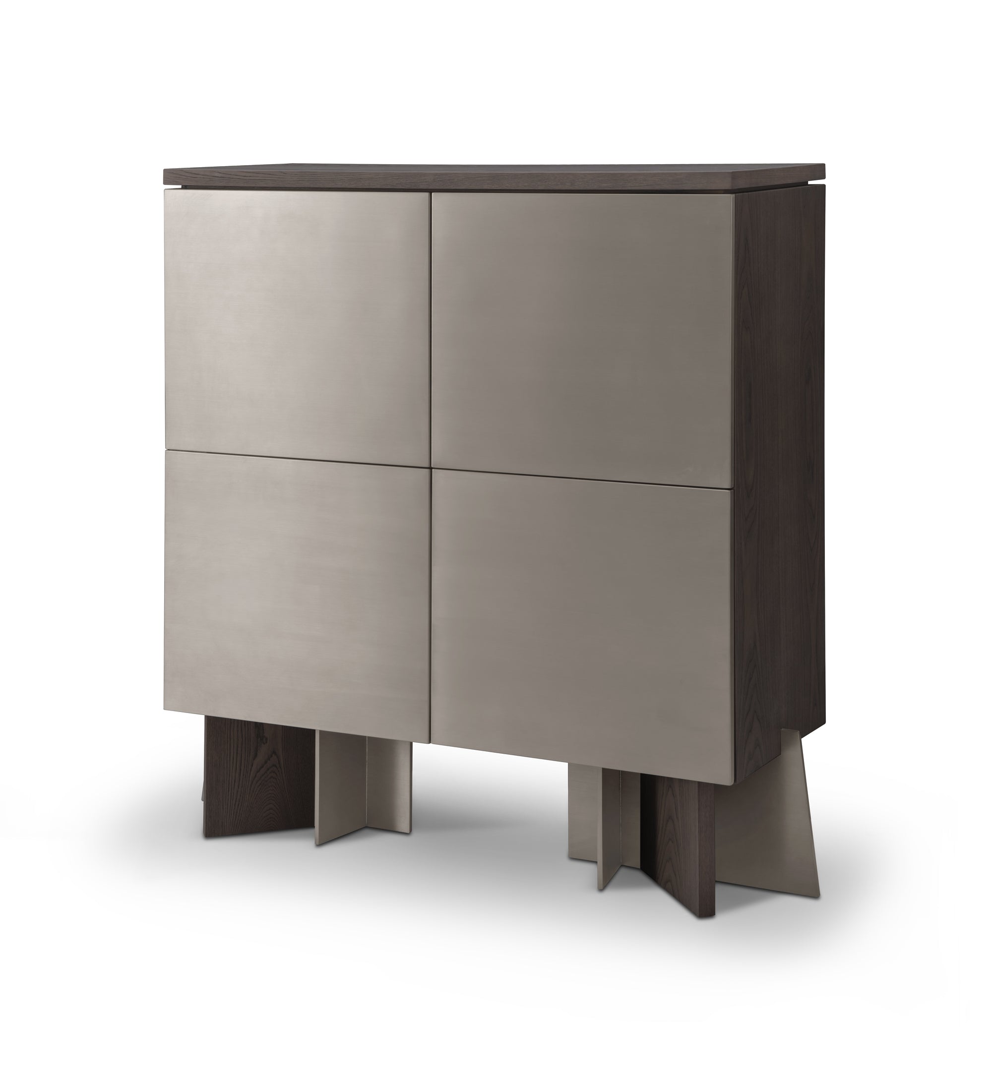 Lago Sideboard — Elm Wood & Brushed Stainless Steel