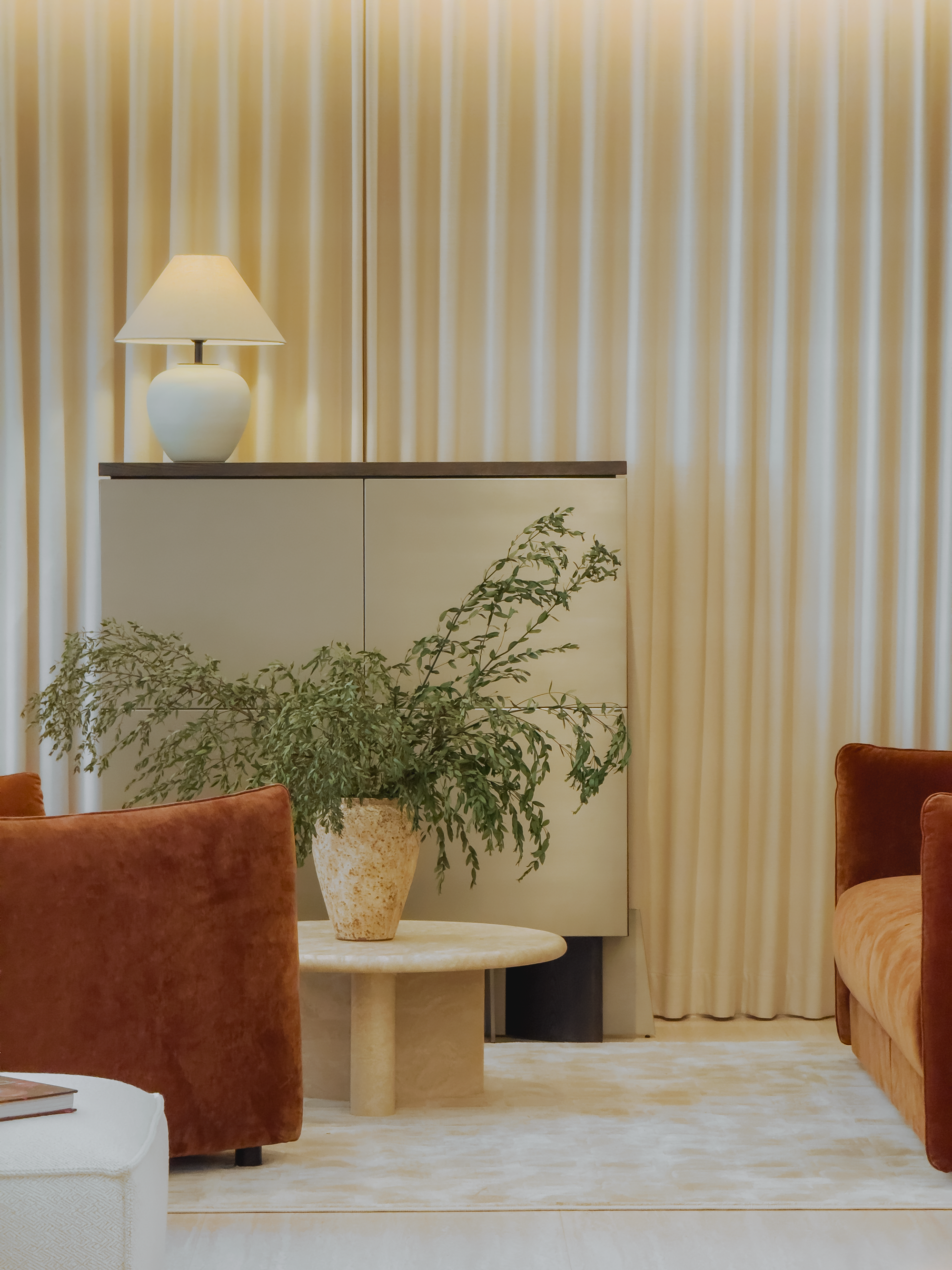 Lago Sideboard — Elm Wood & Brushed Stainless Steel